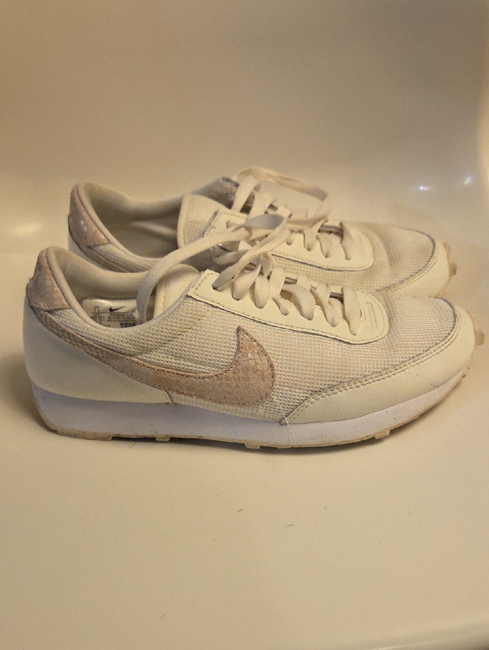 Nike Women's Daybreak Swoosh SE Sneakers In Sail Snakeskin Colorway
